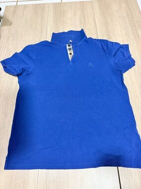 Burberry Boys Short Sleeve Polo Shirt in Bright Blue